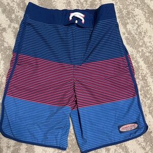 Vineyard Vines Blue and Red Swim Trunks